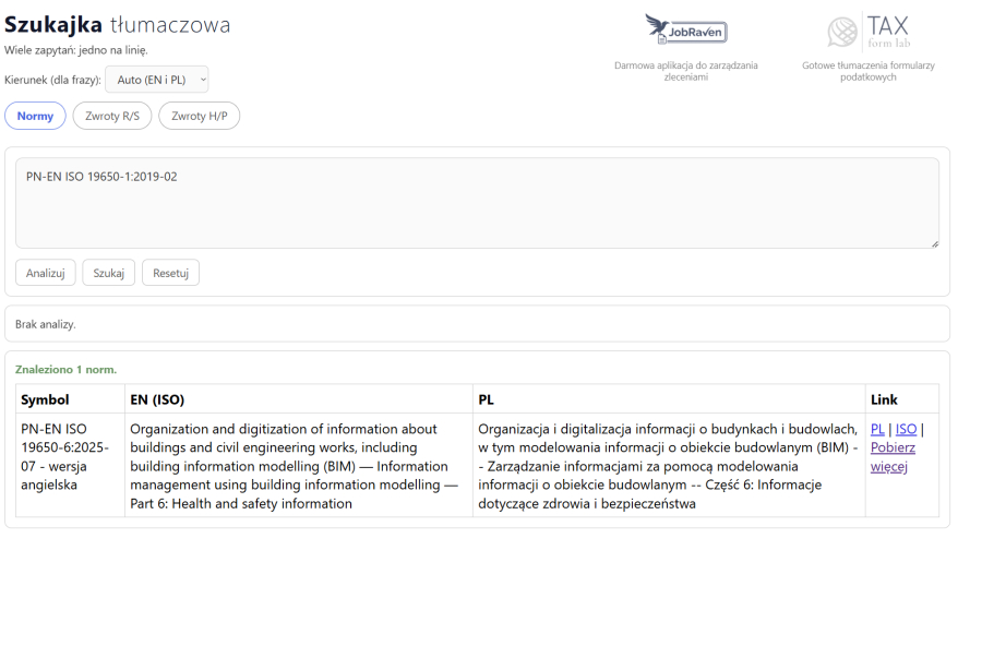 Tłumaczenie norm iso